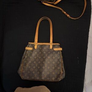 Louis Vuitton Monogram Shoulder Bag in Brown and Tan